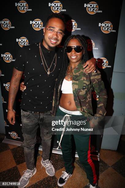 Young Chow and HoodCelebrityy attend the HOT 97's Who's Next - Caribbean Showcase on August 14, 2017 in New York City.