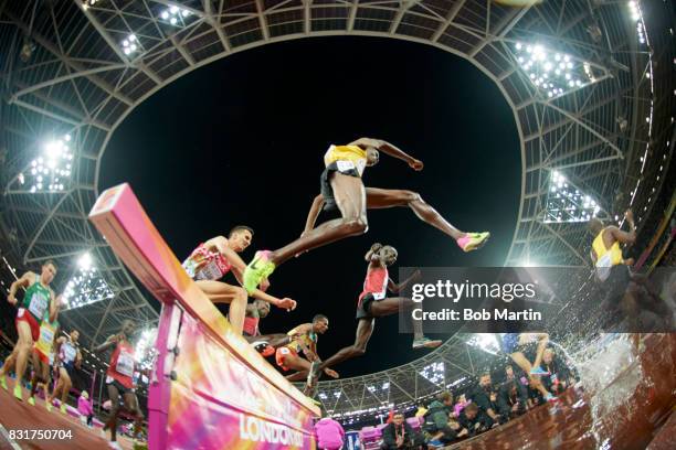 16th IAAF World Championships: Miscellaneous runners in action during Men's 3000M Steeplechase at Olympic Stadium. London, England 8/8/2017 CREDIT:...