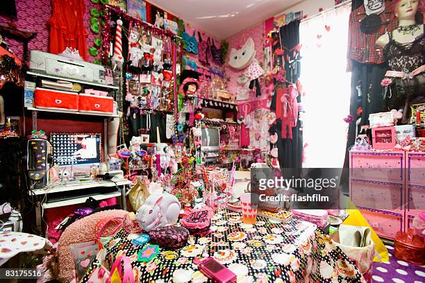 image of japanese woman's bedroom - collection foto e immagini stock
