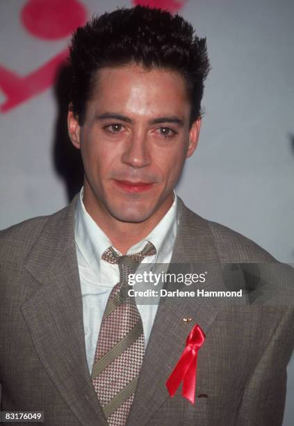 American actor Robert Downey Jr. Robert at the first annual MTV Movie Awards, Los Angeles, 6th June 1992.