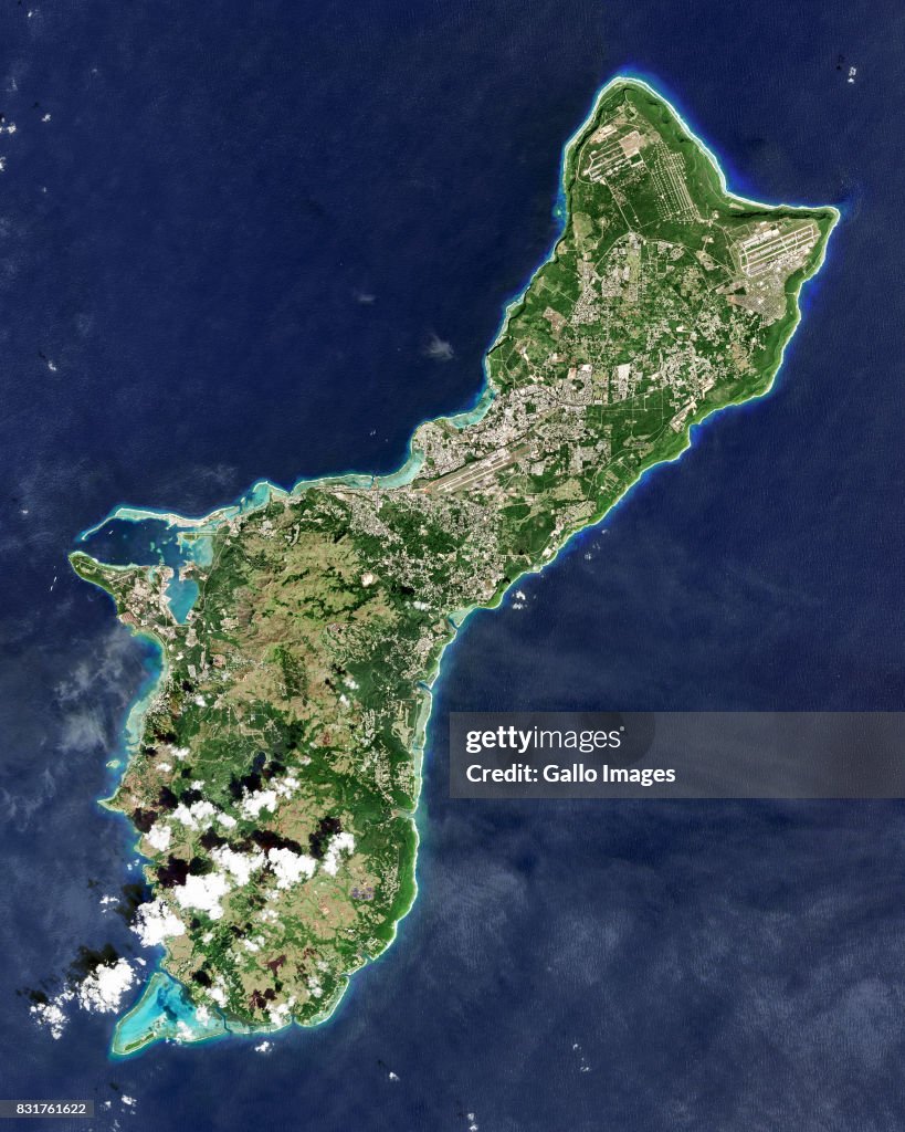Satellite view of Guam Island