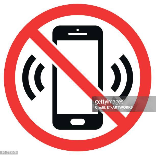 mobile phone ban - technologie stock illustrations