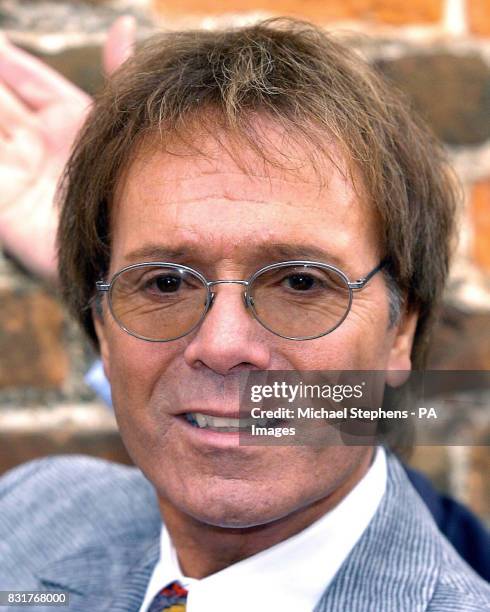 Sir Cliff Richard unveiling a Blue Heritage Foundation Plaque to the late Sir John Mills at his former home in Denham, Buckinghamshire Sunday 9 April...