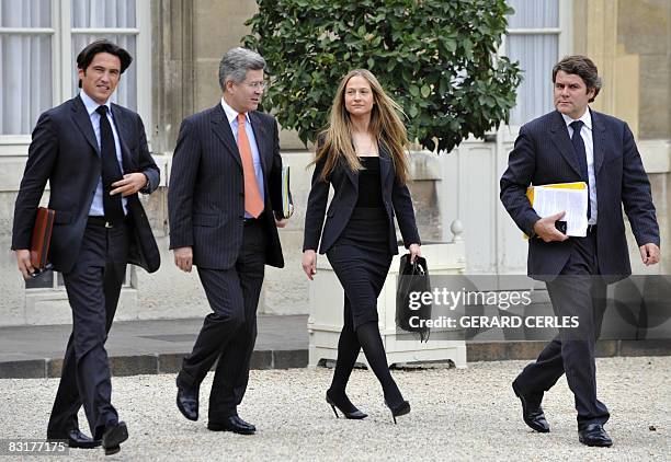 Consuelo Remmert , trainee at the diplomatic unit of the Elysee Palace and half-sister of first Lady Carla Bruni Sarkozy, arrives with Jean-David...