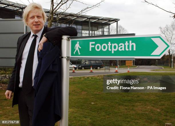 Boris Johnson, MP for Henley and Conservative spokesman on Higher Education, opens a footpath at the Environments Agency in Wallingford, Oxon, Friday...