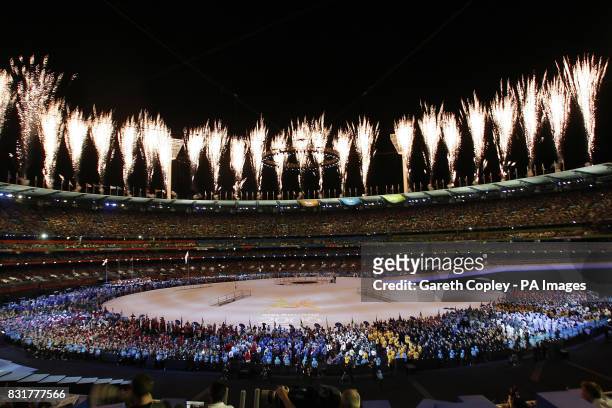 Scene from the opening ceremony of the Commonwealth Games at the Melbourne Cricket Ground, Melbourne, Australia, Wednesday March 15, 2006.