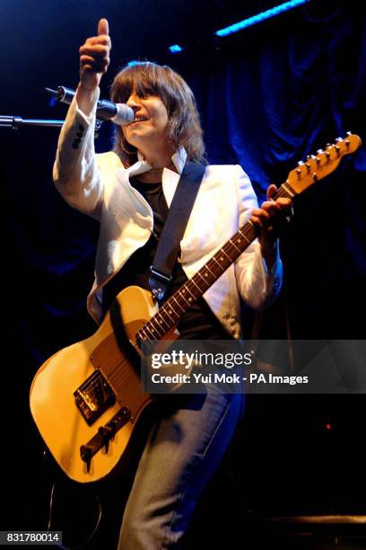 Singer Chrissie Hynde performs on stage during The Pretenders' gig at Koko, north London, Friday 7 April 2006.
