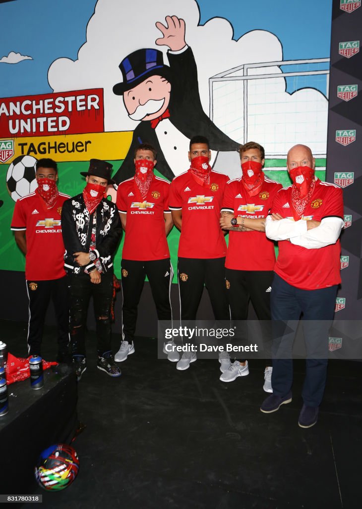 TAG Heuer Art Provocateur, Alec Monopoly & Manchester United Players Unveil New Artwork At Old Trafford