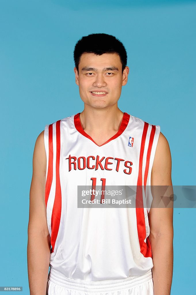 Houston Rockets 2004 Yao Ming of the Houston Rockets poses for a portrait during NBA Media ...
