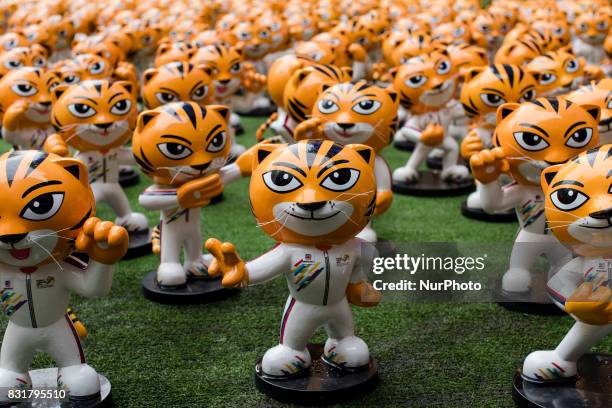 Hundred of RIMAU sculptures are displayed at outside of Publika shopping complex in Kuala Lumpur, Malaysia, on August 15, 2017. RIMAU is the official...