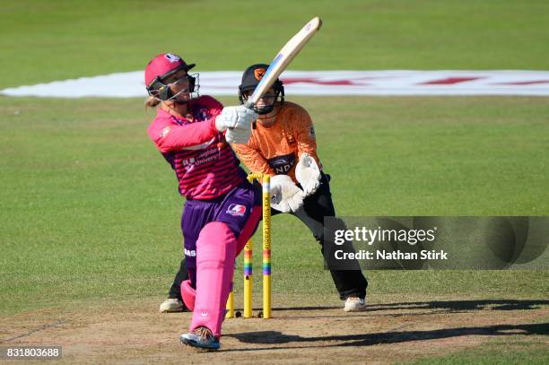 Thea Brookes of Loughborough Lightning batting during the Kia Super League 2017 match between Loughborough Lightning and Southern Vipers at The 3aaa...
