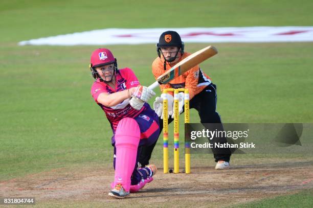 Sarah Glenn of Loughborough Lightning batting during the Kia Super League 2017 match between Loughborough Lightning and Southern Vipers at The 3aaa...