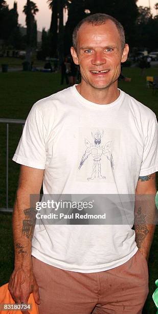 Red Hot Chili Peppers' Flea at the Tribute To Legendary Ramones Guitarist Johnny Ramone at the Hollywood Forever Cemetery on August 1, 2008 in...