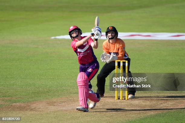 Beth Langston of Loughborough Lightning batting during the Kia Super League 2017 match between Loughborough Lightning and Southern Vipers at The 3aaa...