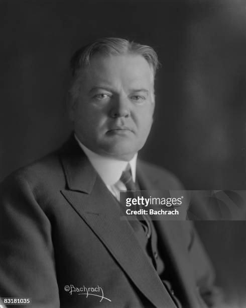 Portrait of Herbert Hoover , the 31st president of the United States while he served as Secretary of Commerce under the Coolidge adminsitration,...