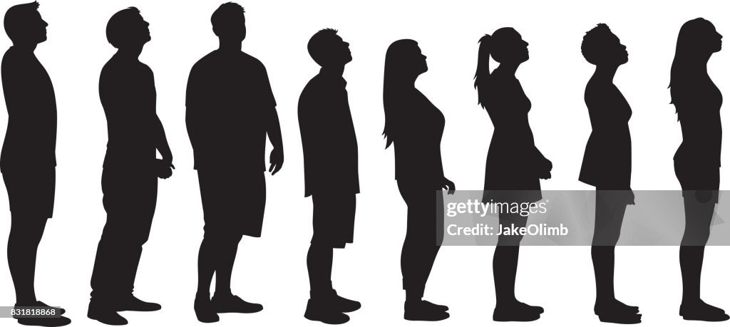People Looking Up Silhouettes