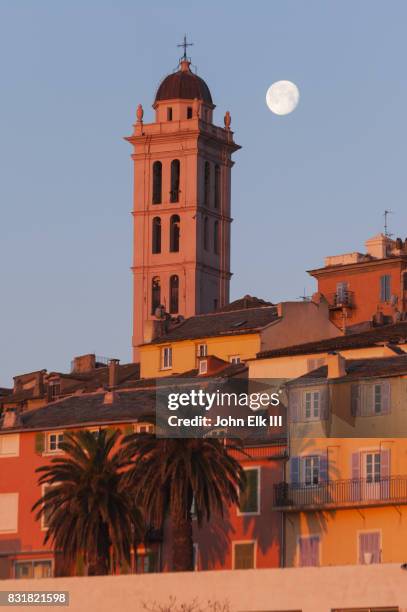bastia citadel with steeple of saint marie church - corse photos et images de collection