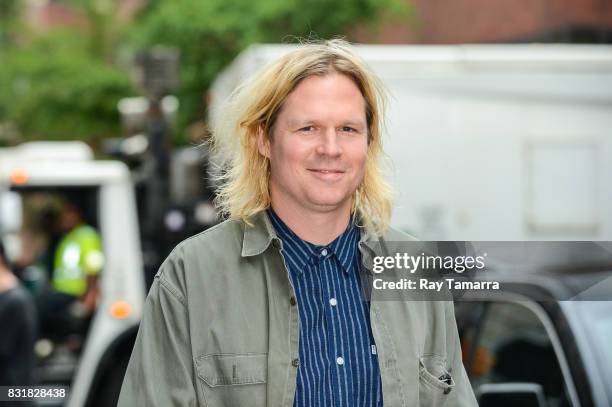 Filmmaker Geremy Jasper leaves the "AOL Build" taping at the AOL Studios on August 15, 2017 in New York City.