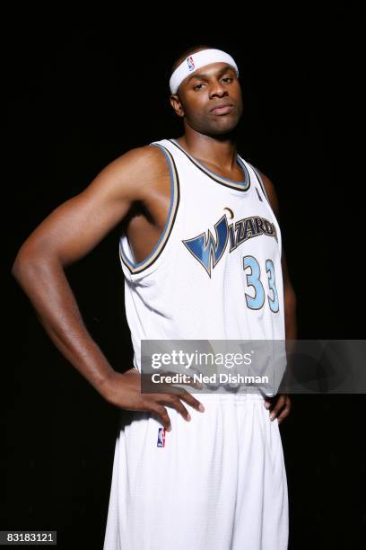 Brendan Haywood of the Washington Wizards poses for a portrait during NBA Media Day on September 26, 2008 at the Verizon Center in Washington, DC....