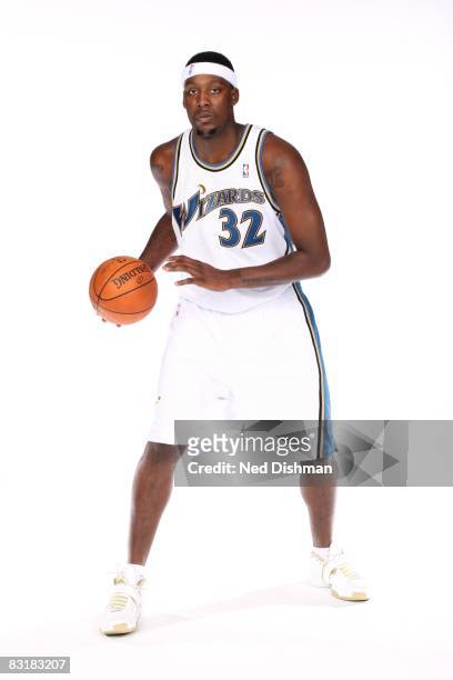 Andray Blatche of the Washington Wizards poses for a portrait during NBA Media Day on September 26, 2008 at the Verizon Center in Washington, DC....