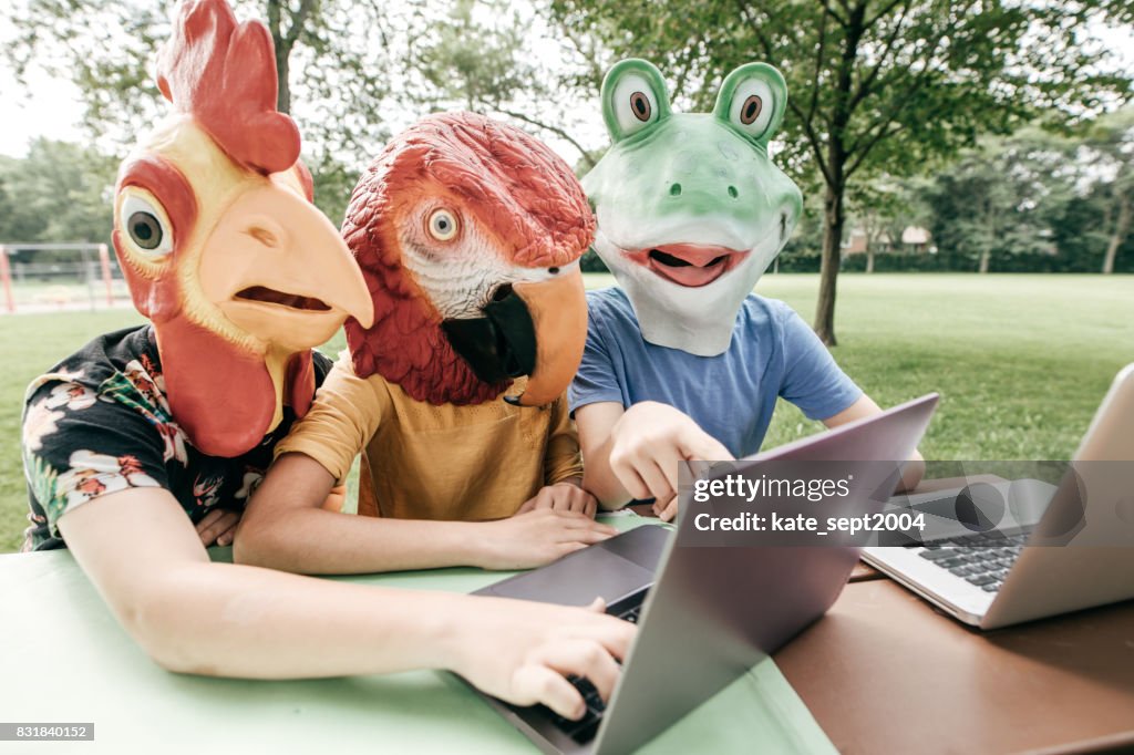 Kids on robotics camp