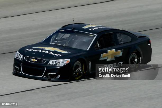 Alex Bowman, driver of the Nationwide Insurance Chevrolet, drives during testing for the Monster Energy NASCAR Cup Series at Chicagoland Speedway on...