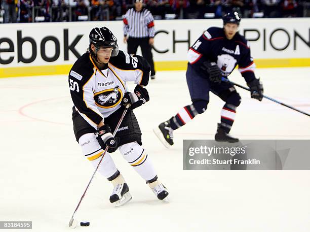 Juhamatti Aaltonen of Oulu in action during the IIHF Champions Hockey League match between Eisbaeren Berlin and Kaerpaet Oulu at O2 World on October...