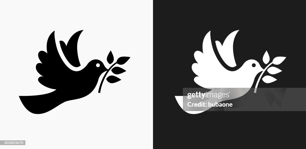 Taube-Symbol auf schwarz-weiß-Vektor-Hintergründe