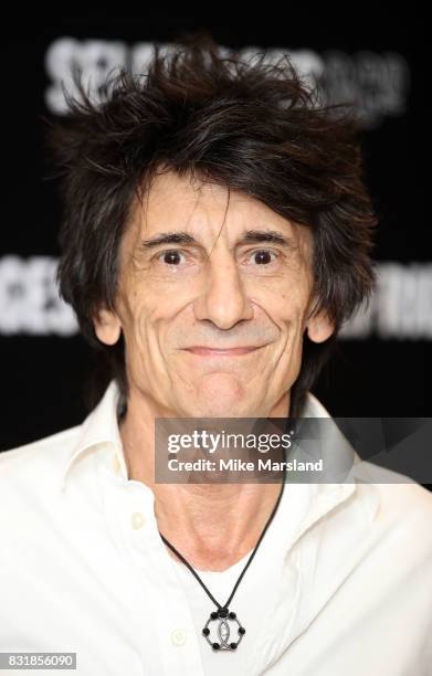 Ronnie Wood signs copies of his new book 'Ronnie Wood: Artist' at Selfridges on August 15, 2017 in London, England.