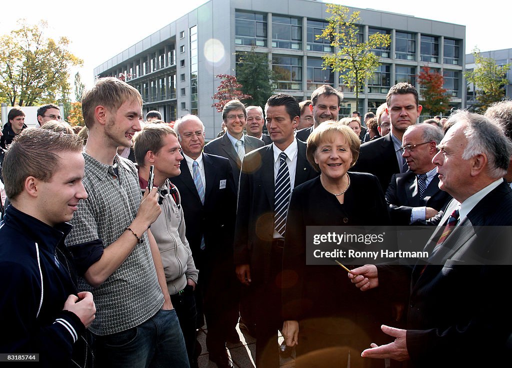 Merkel Visits Advanced Education School