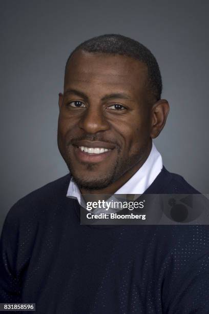 Andre Iguodala, a professional basketball player with the National Basketball Association's Golden State Warriors, sits for a photograph following a...