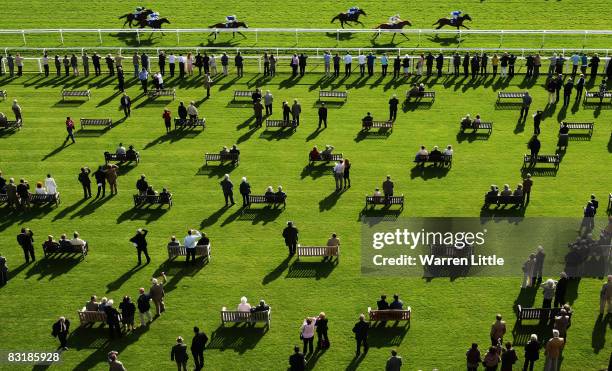 Film Set ridden by Frankie Dettori wins the Vodafone E.B.F. Maiden Stakes at Newbury Racecourse on October 9 in Newbury, England.