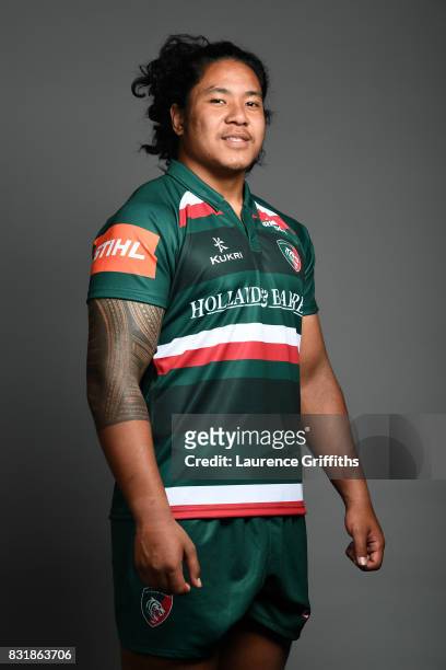 Fred Tuilagi of Leicester Tigers poses for a portrait during the squad photo call for the 2017-2018 Aviva Premiership Rugby season at Welford Road on...