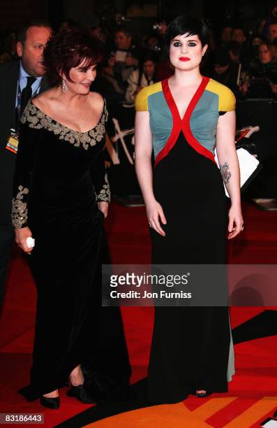 Sharon Osbourne and Kelly Osbourne arrive at the The Brit Awards 2008 at Earls Court on February 20, 2008 in London, England.