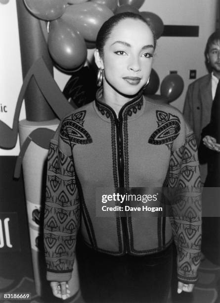 Nigerian-British singer and songwriter Sade Adu at the BPI Awards, London, 12th February 1986.