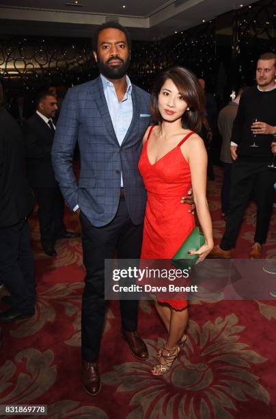 Nicholas Pinnock and Jing Lusi attend the Raindance Film Festival anniversary drinks reception at The Mayfair Hotel on August 15, 2017 in London,...