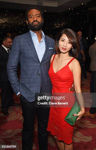 Nicholas Pinnock and Jing Lusi attend the Raindance Film Festival anniversary drinks reception at The Mayfair Hotel on August 15, 2017 in London,...