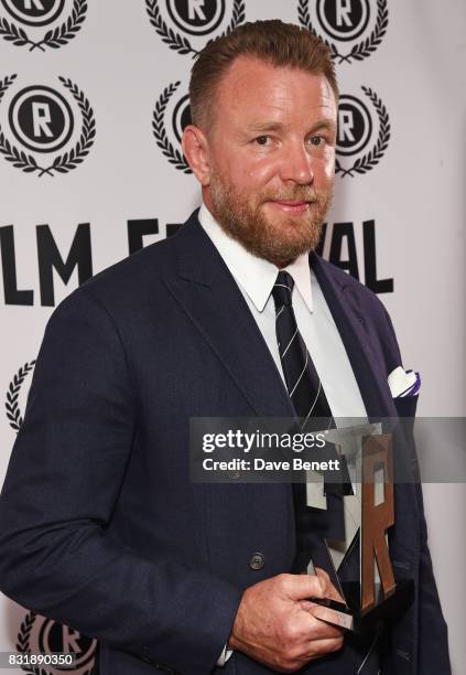 Guy Ritchie, winner of the Auteur award, attends the Raindance Film Festival anniversary drinks reception at The Mayfair Hotel on August 15, 2017 in...