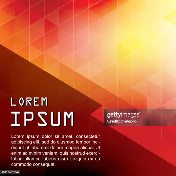 square abstract triangles geometric background - red, orange, yellow - red orange background stock illustrations