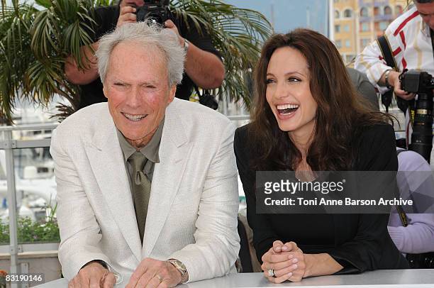 Director Clint Eastwood and actress Angelina Jolie attend the Changeling photocall at the Palais des Festivals during the 61st Cannes International...
