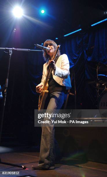 Singer Chrissie Hynde performs on stage during The Pretenders' gig at Koko, north London, Friday 7 April 2006. Photo credit should read: Yui Mok/PA