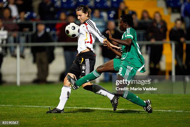 Ivana Rudelic of Germany fights for the ball during the U17 women international friendly match between Germany and Nigeria on October 9, 2008 in...