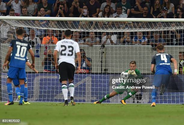 Liverpool Simon Mignolet Saves The Day for Liverpool during the UEFA Champions League Qualifying Play-Offs Round First Leg match between 1899...