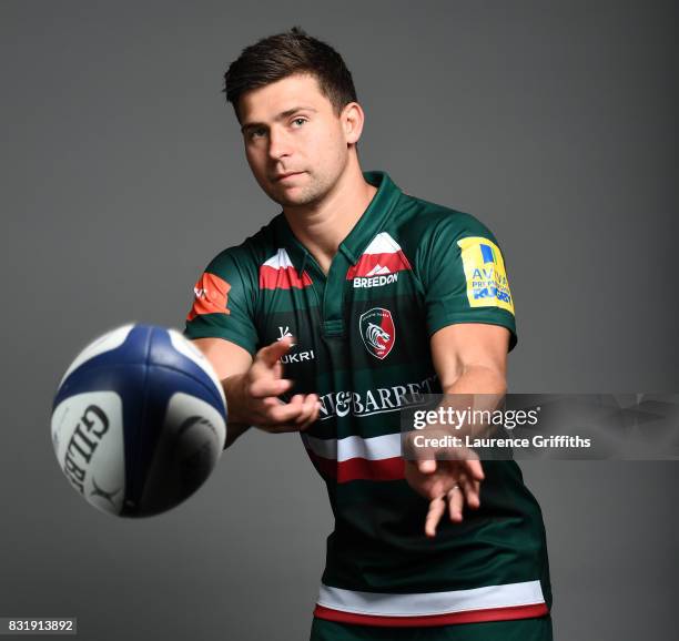 Ben Youngs of Leicester Tigers poses for a portrait during the squad photo call for the 2017-2018 Aviva Premiership Rugby season at Welford Road on...