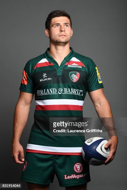 Ben Youngs of Leicester Tigers poses for a portrait during the squad photo call for the 2017-2018 Aviva Premiership Rugby season at Welford Road on...