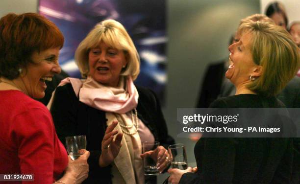 The Countess of Wessex shares a joke with Esther Rantzen, as she attends the ChildLine Patrons awards at the BT Tower in London.