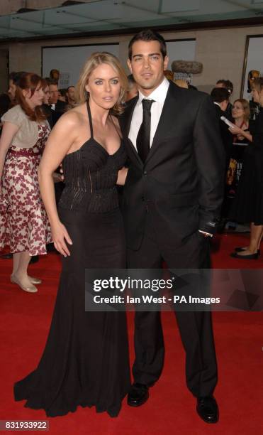 Emmerdale's Patsy Kensit arrives with Jesse Metcalf for the TV Baftas, at the Grosvenor House Hotel in central London.