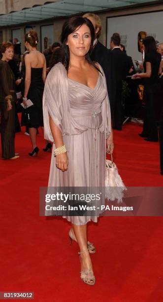 Jessie Wallace arrives for the TV Baftas, at the Grosvenor House Hotel in central London.