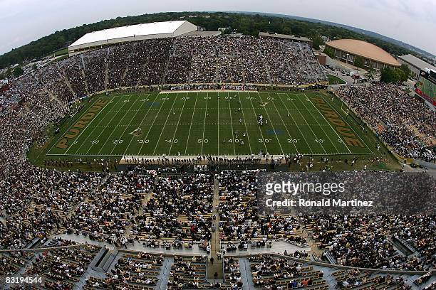 General view of play between the Central Michigan Chippewas and the Purdue Boilermakers at Ross-Ade Stadium on September 20, 2008 in West Lafayette,...