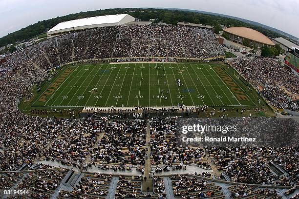 General view of play between the Central Michigan Chippewas and the Purdue Boilermakers at Ross-Ade Stadium on September 20, 2008 in West Lafayette,...